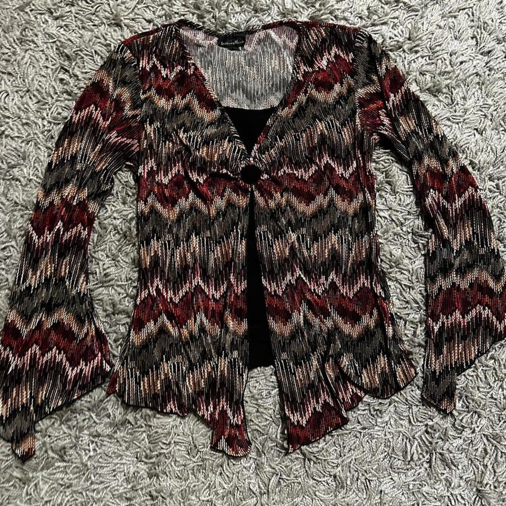 Y2K Whimsy Goth Flare Sleeve Top Size M by Brittney Black